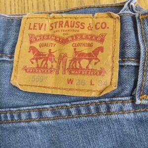 Levi Strauss‎ & Co Mens 559 Jeans Levis Blue Wash Straight Leg Size W36 L34